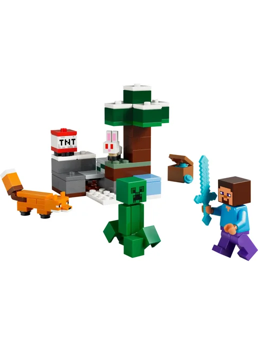 LEGO Конструктор Minecraft 21583 Приключения Стива в тайге, синий, фото 3