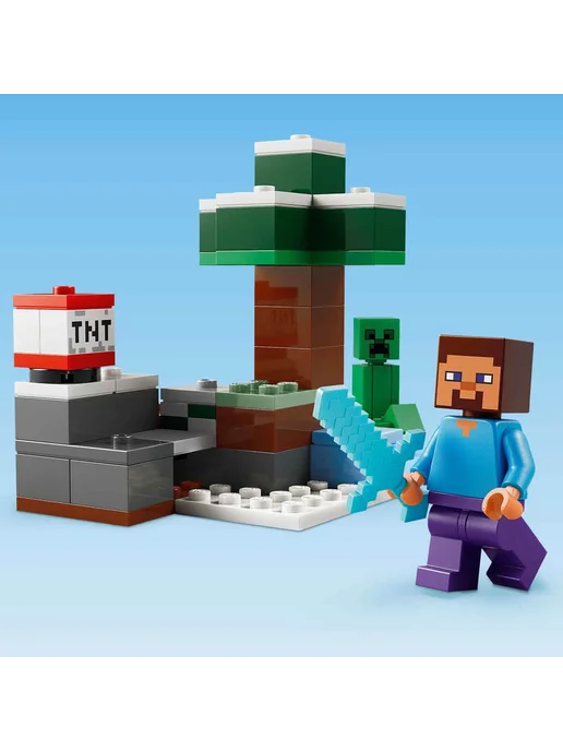 LEGO Конструктор Minecraft 21583 Приключения Стива в тайге, синий, фото 5