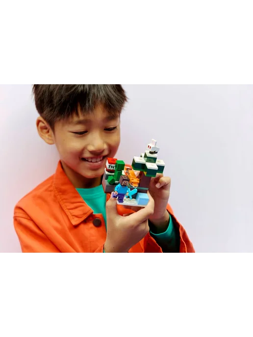 LEGO Конструктор Minecraft 21583 Приключения Стива в тайге, синий, фото 6