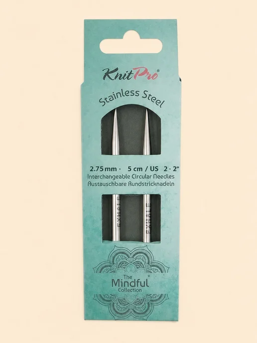 KnitPro Спицы съемные ультракороткие Mindful Petite 5см 2.75мм 36274, серый, фото 2