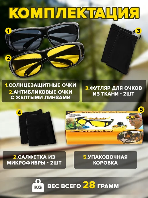 Очки для водителя поляризационные, антиблик, антифары, вариант, фото 7