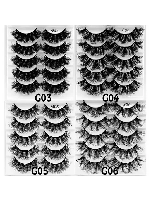 Накладные ресницы SKONHED, 5 пар, объемные G01-G08, вариант, фото 5