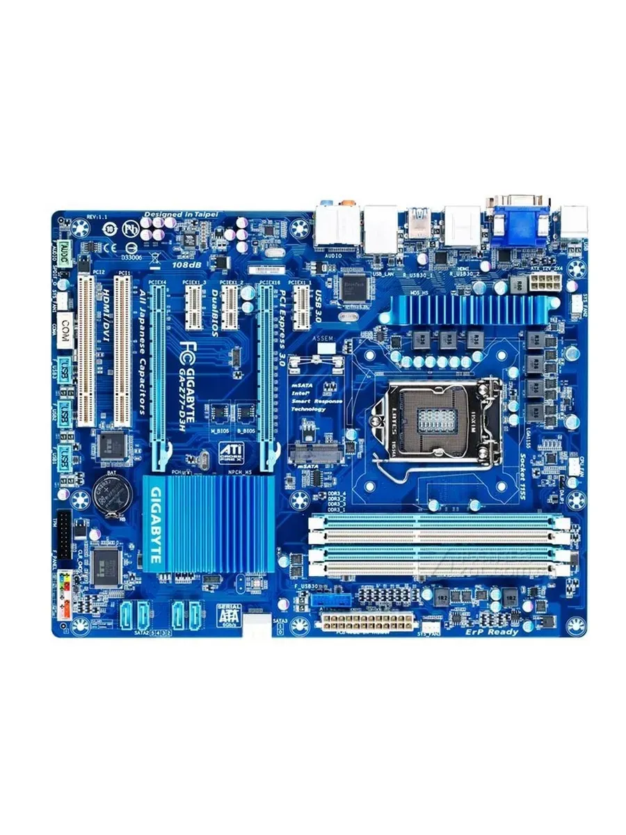 Gigabyte Материнская плата GA-Z77-D3H(rev.1.1) LGA1155 DDR3-