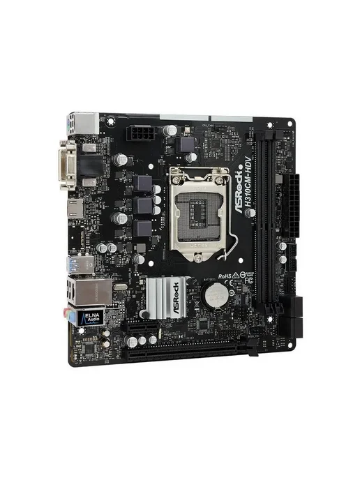 ASRock Материнская плата LGA 1151 v2 H310CM-HDV DDR4, LGA1151 Micro ATX-, фото 2